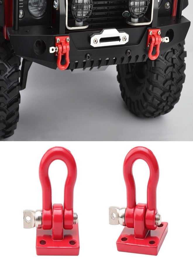 Rchobbytop Metal Crawler Trailer Tow Hooks Buckle Winch Shackles RC Decoration Accessories for 1/10 Scale RC Rock Crawler Truck SCX10 TF2 D90 D110 CC01 HILUX Wraith Tundra TRX-4, Red - Image 5